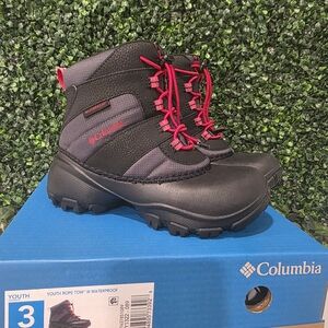 Columbia Youth Black and Red Boots